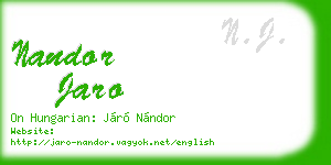 nandor jaro business card